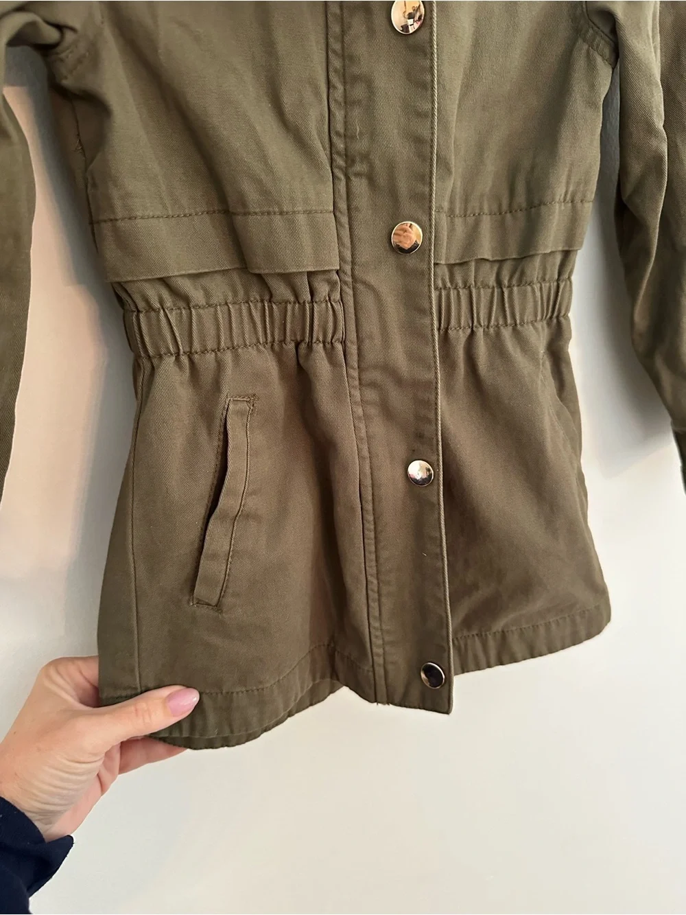 C&C California Girls Olive Green Hooded Anorak Utility Jacket size 4T